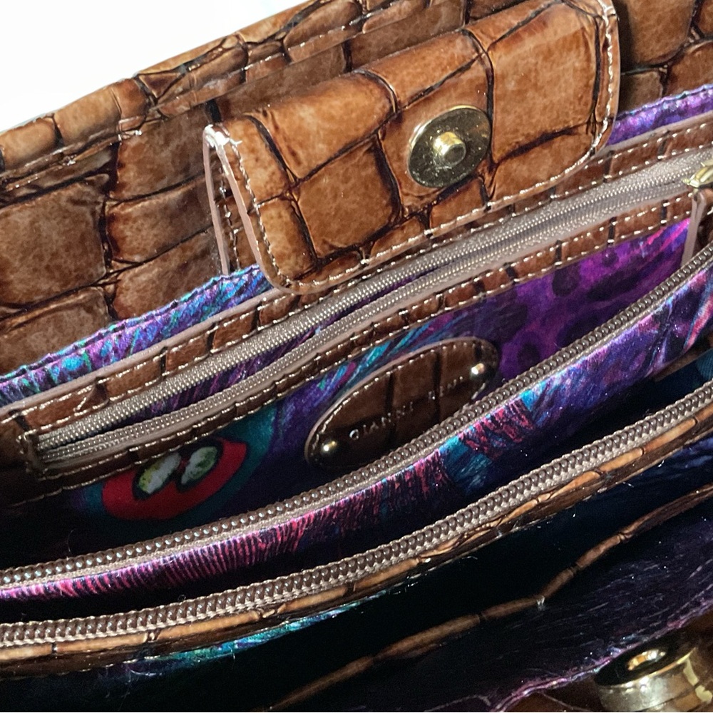 GIANNI BINI CROCODILE EMBOSSED HANDBAG. - Picture 6 of 10